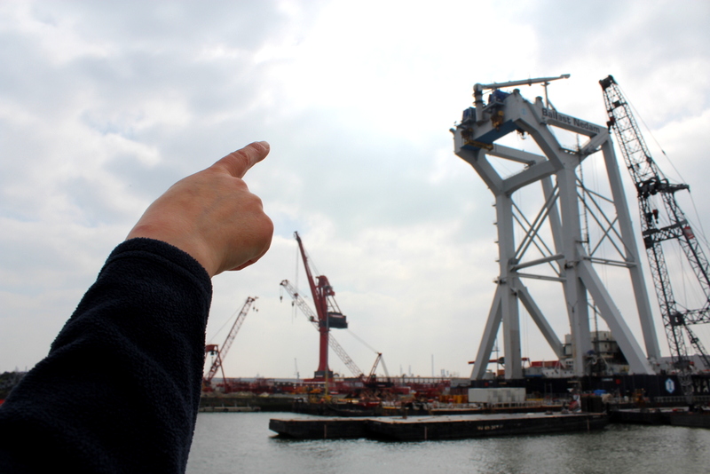 Simone zeigt uns den Hafen von Rotterdam