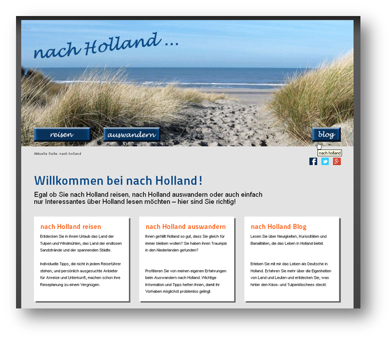 Nach Holland.de Screenshot