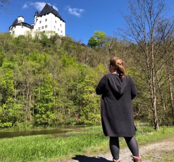 Mein Blick zu Schloss Burgk in der Nähe von Schleiz
