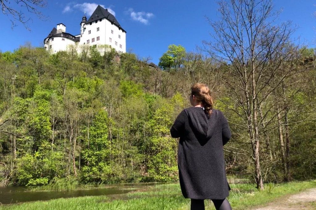 Mein Blick zu Schloss Burgk in der Nähe von Schleiz