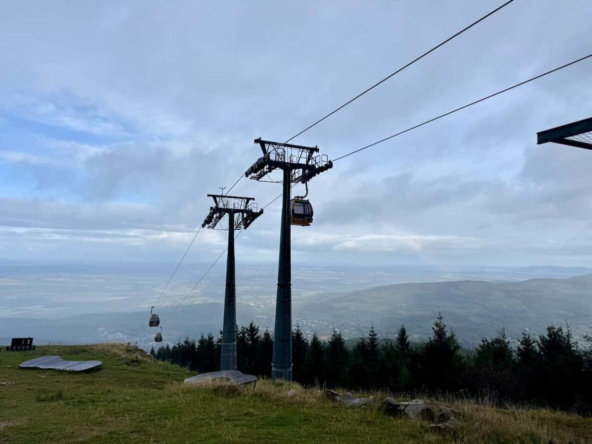 Blick ins Tal vom Stóg Izerski Heufuder Eine entspannte Herbstreise ins polnische Riesengebirge